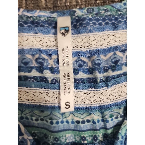 KUHL Women's S Blue Print Tank Top. Lightweight Striped - Picture 2 of 9